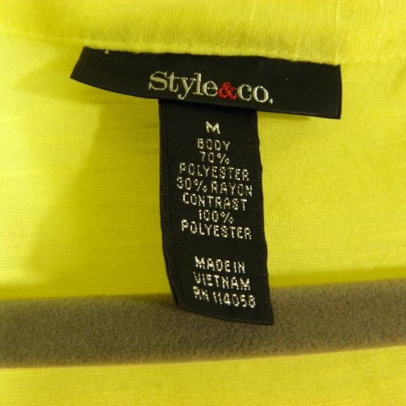 Yellow Style & Co Lace-Front Top - Picture 2 of 3